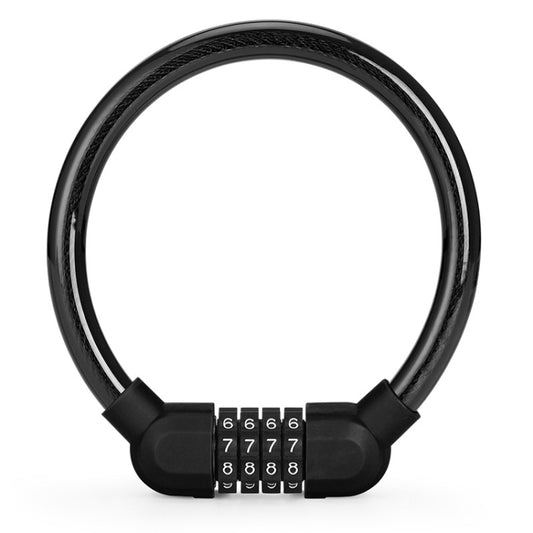 Cadenas à combinaison portable à quatre chiffres pour vélo, antivol d'extérieur (noir)