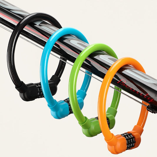 Cadenas à combinaison portable à quatre chiffres pour vélo, antivol d'extérieur (noir)