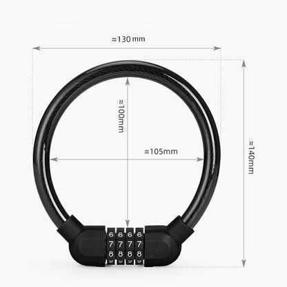 Bicycle Portable Four Password Ring Locks Outdoor Anti-Theft Lock, Anti-Theft Lock(Green), Anti-Theft Lock(Blue), Anti-Theft Lock(Black), Anti-Theft Lock(Orange)