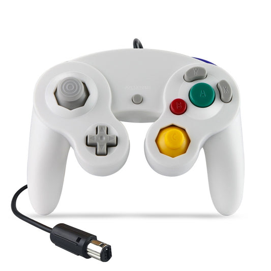 2 manettes de jeu filaires vibrantes à point unique pour Nintendo NGC/Wii, Blanc, Rose, Jaune, Rouge, Violet, Vert, Bleu, Noir, Argent, Orange