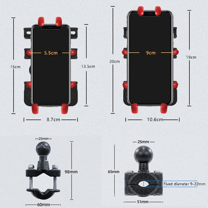 Motorcycle Metal Navigation Mobile Phone Bracket,Style:, Rearview Mirror Installation (Anti-theft), Rearview Mirror Installation (Hand Twist), Thin Tube Fixation (Anti-theft), Thin Tube Fixation (Hand Twist), Handle Installation (Anti-theft)           ...