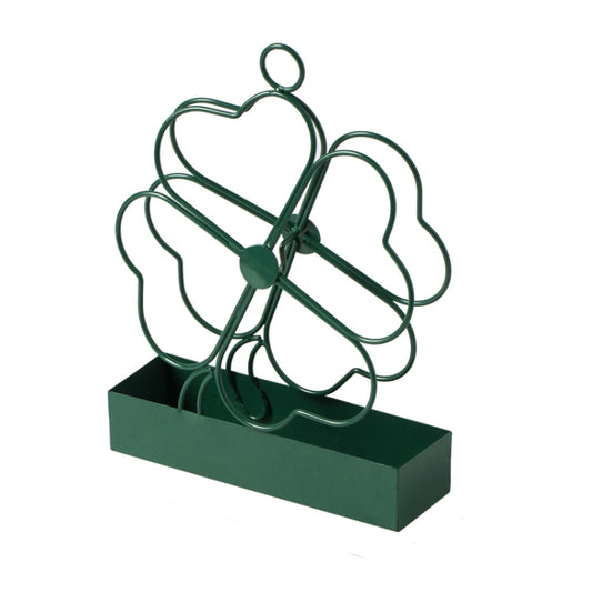 Simple Hangable Wrought Iron Mosquito Coil Holder Portable Fireproof Mosquito Coil Tray Incense Burner Ornaments, Four Leaf Grass (Ink Green), Four Leaf Grass  (Black), Triangle ( Ink Green), Triangle (Black)