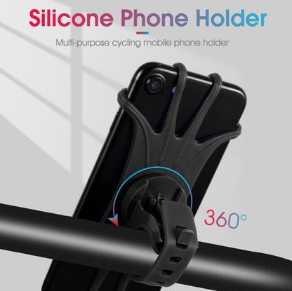 Multifunctional Silicone Bicycle Mobile Phone Holder Motorcycle Riding Navigation Fixed Bracket, Black, Green, Gray, Orange, Blue