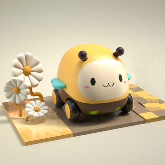 سيارة كرتونية لطيفة تعمل بالسحب للخلف، لعبة سيارة صغيرة للأطفال تعمل بالقصور الذاتي، على شكل نحلة، ديناصور، وحيد قرن، غزال، جرو، حوت