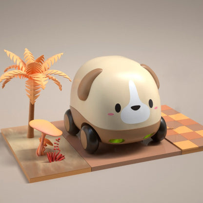 Cartoon Cute Pet Pull Back Car Children Mini Puzzle Inertia Car Toy, Bee, Dinosaur, Rhino, Deer, Puppy, Whale