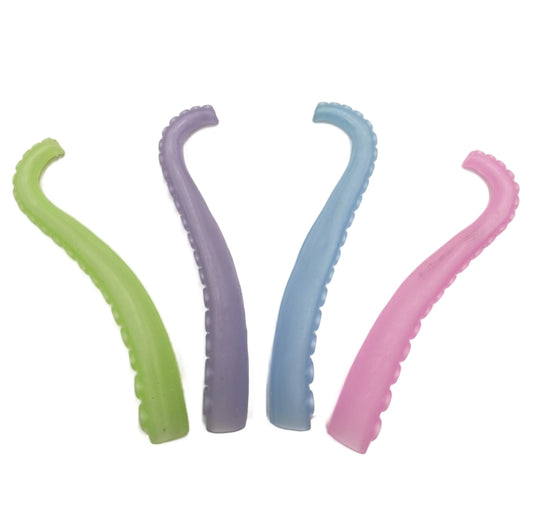 Lot de 10 tentacules de pieuvre en plastique souple TPR, jouets pour les doigts, marionnettes à doigts farceuses, couleur aléatoire.