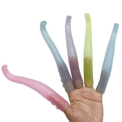 10 PIÈCES Doigts en plastique souple TPR Tentacules de poulpe Jouets Blague farce Doigt Marionnette, Livraison de couleur aléatoire, 10 PIÈCES Tentacules de poulpe