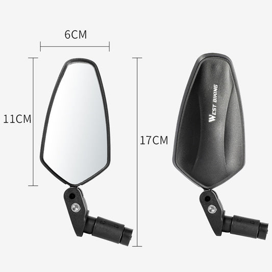 1 par de espejos retrovisores ajustables para bicicleta WEST BIKING, espejos retrovisores plegables para bicicleta de montaña