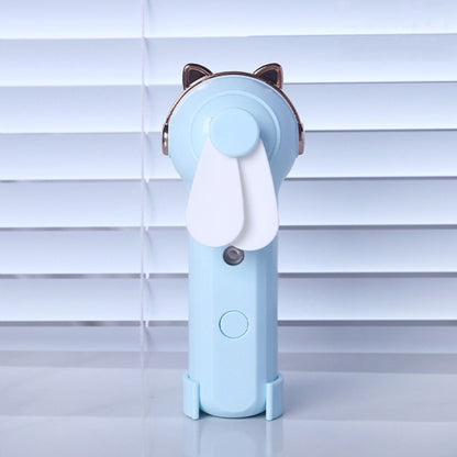 Handheld Hydrating Device Chargeable Fan Mini USB Charging Spray Humidification Small Fan, M9 White Rabbit, M9 Pink Rabbit, M9 Blue Rabbit, M10 White Kitten, M10 Pink Kitten, M10 Blue Kitten, M11 White Deer, M11 Pink Deer, M11 Blue Deer