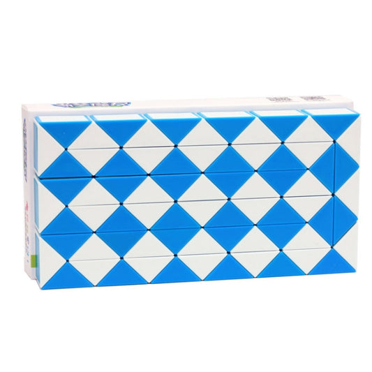 Règle magique à 72 segments de formes variées et spéciales, jouet éducatif pour enfants&nbsp;: bleu et blanc, rouge et blanc, vert et blanc, violet et blanc, orange et blanc.