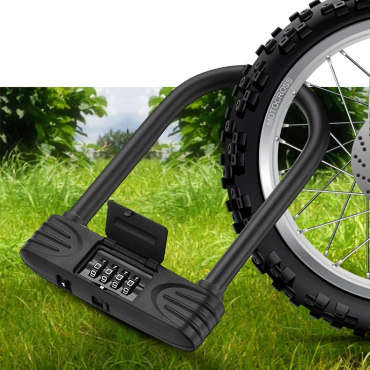 Bold Steel U-Shaped Bicycle Password Lock Motorcycle Electric Car Anti-Theft Password Lock, Password Lock(Black)