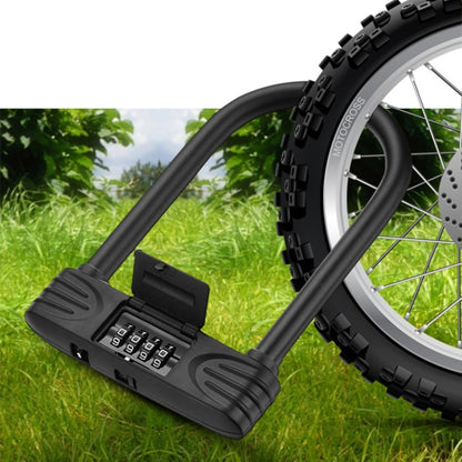 Bold Steel U-Shaped Bicycle Password Lock Motorcycle Electric Car Anti-Theft Password Lock, Password Lock(Black)
