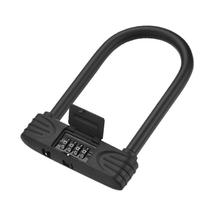 Bold Steel U-Shaped Bicycle Password Lock Motorcycle Electric Car Anti-Theft Password Lock, Password Lock(Black)