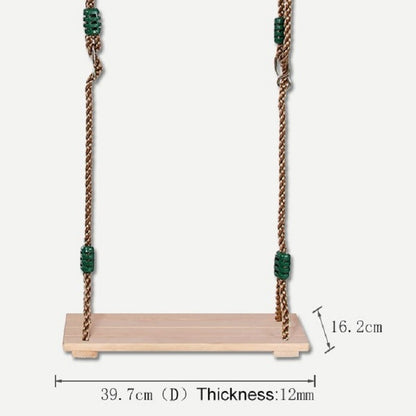 Adult Children Indoor Outdoor Wooden Swing Four Plank Swing,Random Color Delivery（Red), Wooden