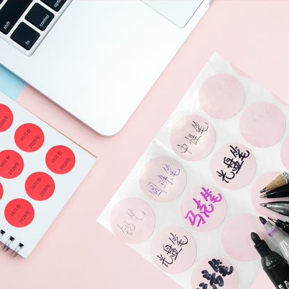 Color High-Viscosity Coated Paper Sticker Round Sticker,Random Color Delivery, Diameter 15mm, Diameter 25mm, Diameter 30mm