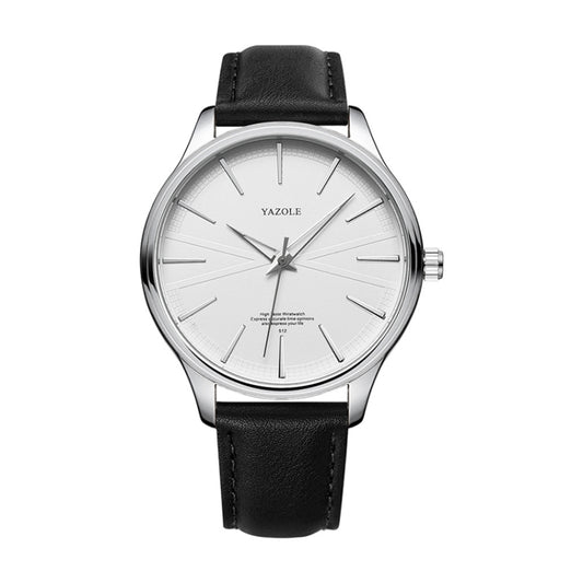 Montre homme YAZOLE 512 à quartz, boîtier argenté, bracelet noir, boîtier argenté, bracelet blanc, boîtier argenté, bracelet marron, boîtier noir, boîtier noir, boîtier noir, boîtier noir, bracelet marron