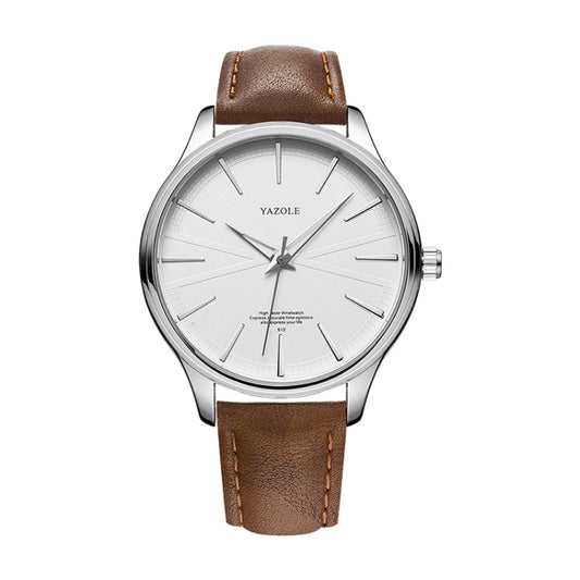 Montre homme YAZOLE 512 à quartz, boîtier argenté, bracelet noir, boîtier argenté, bracelet blanc, boîtier argenté, bracelet marron, boîtier noir, boîtier noir, boîtier noir, boîtier noir, bracelet marron