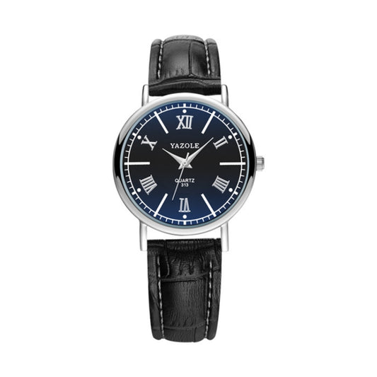 Montre YAZOLE 313 pour femme, cadran à chiffres romains, mouvement à quartz, boîtier noir, bracelet noir, boîtier noir, bracelet marron, boîtier blanc, bracelet noir, bracelet marron, boîtier noir, bracelet argenté, boîtier blanc, bracelet argenté
