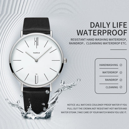 YAZOLE 506 Simple Large Scale Dial Men Business Quartz Watch, Silver Shell Black Tray Black Belt, Silver Shell White Tray Black Belt, Silver Shell Black Tray Brown Belt, Silver Shell White Tray Brown Belt, Black Shell Black Tray Black Belt             ...