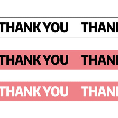 Packed Express Thank You Sealing Tape, White Bottom Black Word, Pink Bottom Black Word, Pink Bottom White Word