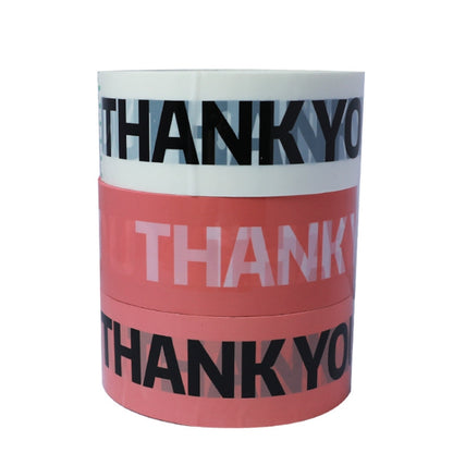 Packed Express Thank You Sealing Tape, White Bottom Black Word, Pink Bottom Black Word, Pink Bottom White Word