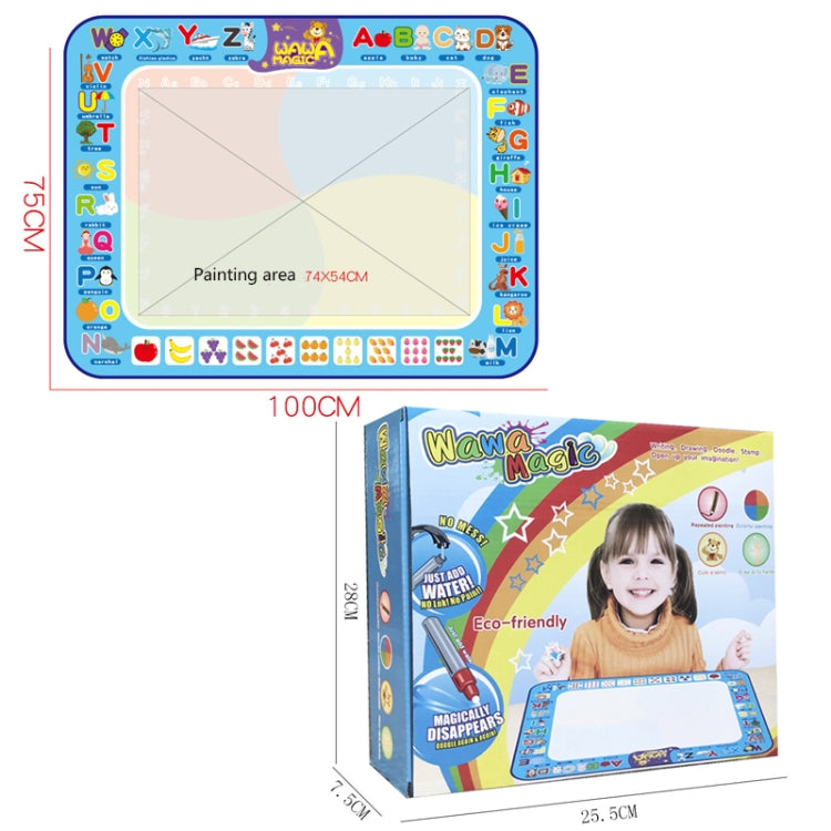 6613 Tapis de dessin à l'eau pour enfants, toile de graffitis magique à écriture colorée, taille : 100 x 70 cm, style : 2 stylos emballés, 2 stylos en boîte, 3 stylos en boîte