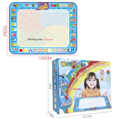 6613 Tapis de dessin à l'eau pour enfants, toile de graffitis magique à écriture colorée, taille : 100 x 70 cm, style : 2 stylos emballés, 2 stylos en boîte, 3 stylos en boîte