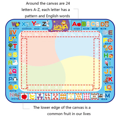 6613 Tapis de dessin à l'eau pour enfants, toile de graffitis magique à écriture colorée, taille : 100 x 70 cm, style : 2 stylos emballés, 2 stylos en boîte, 3 stylos en boîte