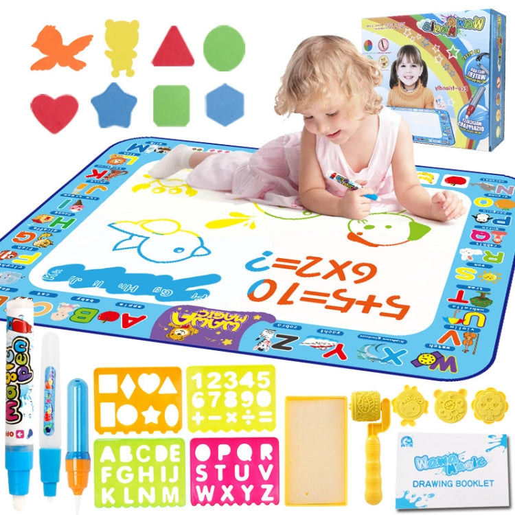 6613 Tapis de dessin à l'eau pour enfants, toile de graffitis magique à écriture colorée, taille : 100 x 70 cm, style : 2 stylos emballés, 2 stylos en boîte, 3 stylos en boîte