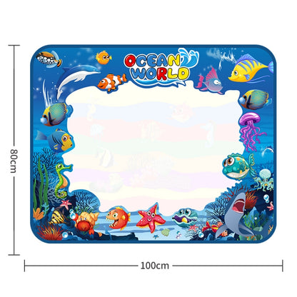 6614 Tapis Magique de Dessin à l'Eau pour Enfants, Taille : 100 x 80 cm, Version Bleue, Nouvelle Version