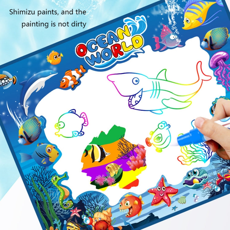 6614 Tapis Magique de Dessin à l'Eau pour Enfants, Taille : 100 x 80 cm, Version Bleue, Nouvelle Version