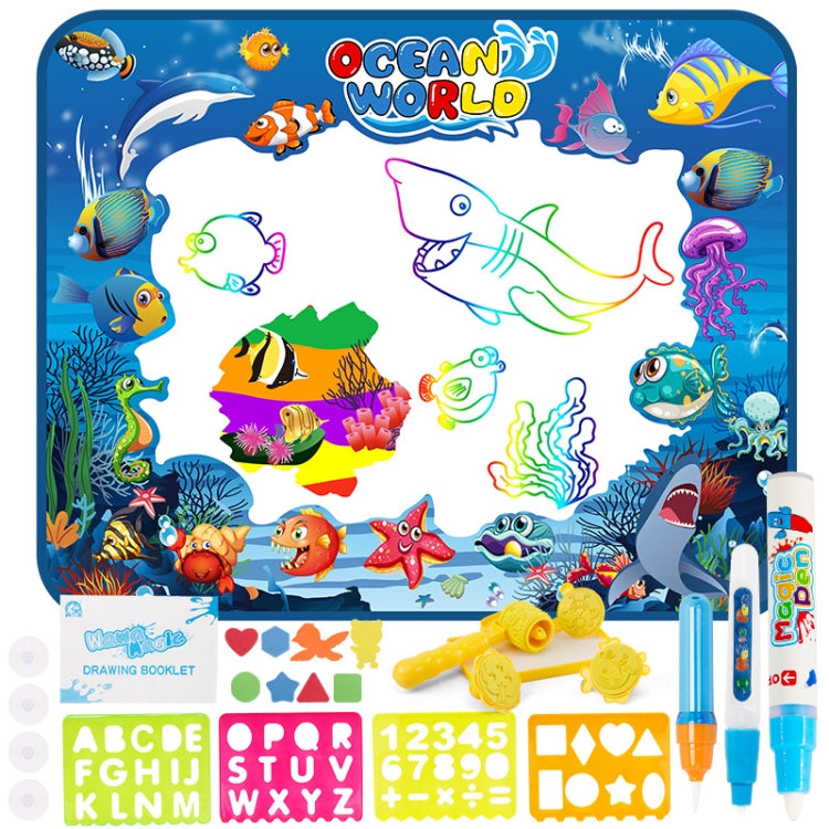 6614 Tapis Magique de Dessin à l'Eau pour Enfants, Taille : 100 x 80 cm, Version Bleue, Nouvelle Version