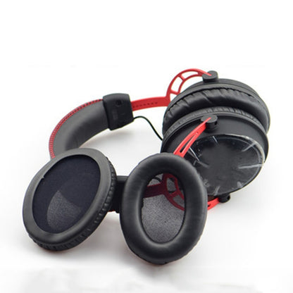 2 PCS Headset Sponge Cover Ear Pad Leather Case For Kingston Cloud Silver II, Colour: Black, Black, Black Splicing, White Splicing, Grid, Lambskin Black, Lambskin White