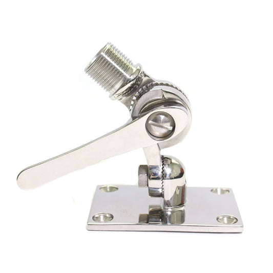 316 Stainless Steel Marine VHF Adjustable Antenna Base Mount For Boat, 92mm
