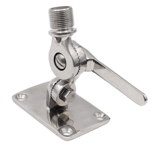 316 Stainless Steel Marine VHF Adjustable Antenna Base Mount For Boat, 92mm
