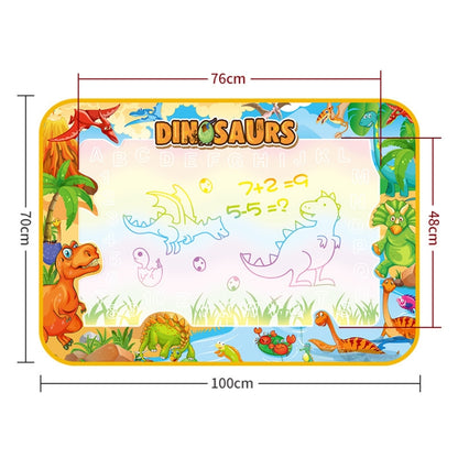 Tapis de dessin à l'eau lumineux magique pour enfants, taille : 100 x 70 cm, style :, ensemble de 2 stylos, ensemble complet