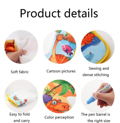 Tapis de dessin à l'eau lumineux magique pour enfants, taille : 100 x 70 cm, style :, ensemble de 2 stylos, ensemble complet