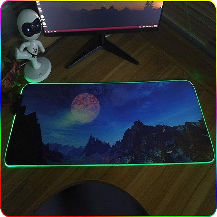 F-01 Rubber Thermal Transfer RGB Luminous Non-Slip Mouse Pad, 250x350x3mm, 250x350x4mm, 260x390x3mm, 260x390x4mm, 300x350x3mm, 300x350x4mm, 350x600x3mm, 350x600x4mm, 300x800x3mm, 300x800x4mm