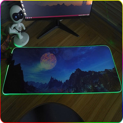 F-01 Rubber Thermal Transfer RGB Luminous Non-Slip Mouse Pad, 250x350x3mm, 250x350x4mm, 260x390x3mm, 260x390x4mm, 300x350x3mm, 300x350x4mm, 350x600x3mm, 350x600x4mm, 300x800x3mm, 300x800x4mm