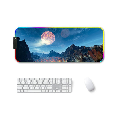 F-01 Rubber Thermal Transfer RGB Luminous Non-Slip Mouse Pad, 250x350x3mm, 250x350x4mm, 260x390x3mm, 260x390x4mm, 300x350x3mm, 300x350x4mm, 350x600x3mm, 350x600x4mm, 300x800x3mm, 300x800x4mm