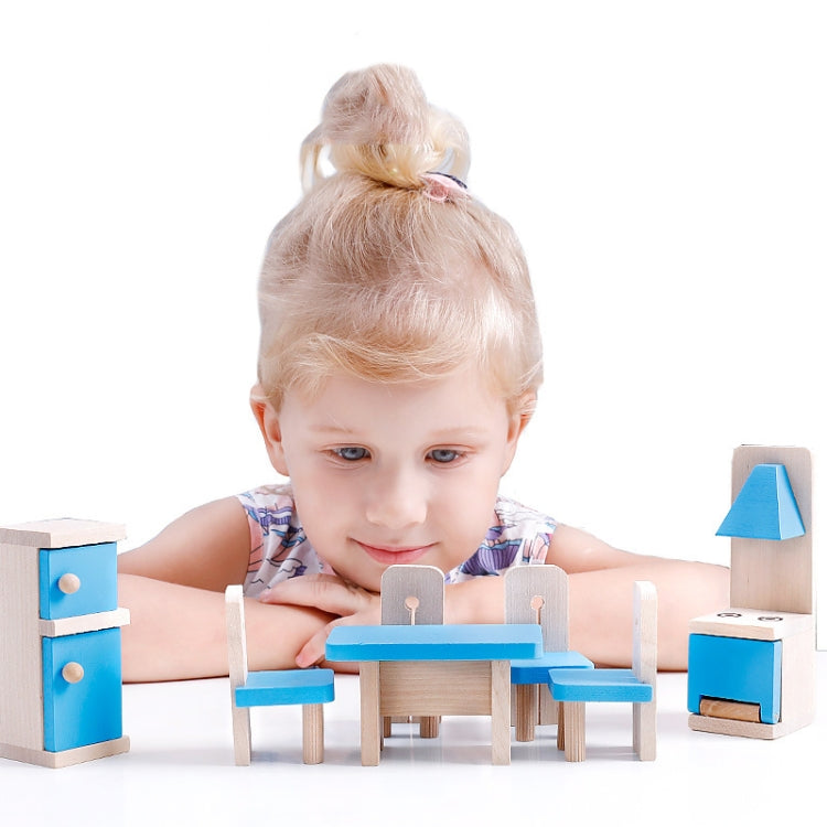 Onshine Pretend Play Scene DIY Role Playing Wooden Furniture Accessories, Style:, Family Doll, Master Bedroom, Children Room, Bathroom, Kitchen, Living Room