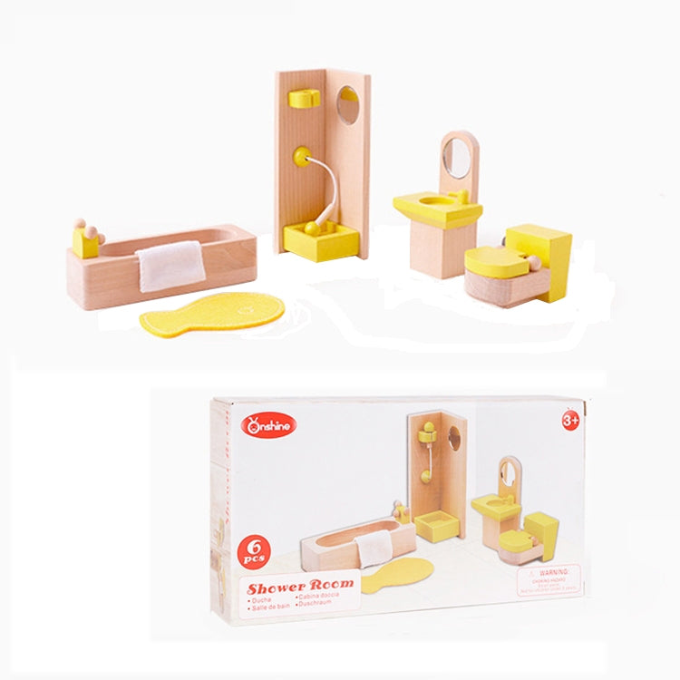 Onshine Pretend Play Scene DIY Role Playing Wooden Furniture Accessories, Style:, Family Doll, Master Bedroom, Children Room, Bathroom, Kitchen, Living Room