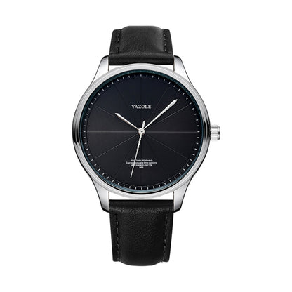 YAZOLE 503 Simple Line Pattern Dial Men Quartz Watch, Silver Shell Black Tray Black Belt, Silver Shell White Tray Black Belt, Silver Shell Black Tray Brown Belt, Silver Shell White Tray Brown Belt, Black Shell Black Tray Black Belt                     ...