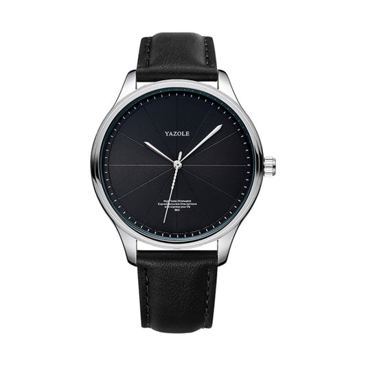 Montre à quartz pour homme YAZOLE 503, cadran à motif linéaire simple, boîtier argenté, bracelet noir, boîtier argenté, bracelet blanc, boîtier argenté, bracelet marron, boîtier noir, bracelet noir...