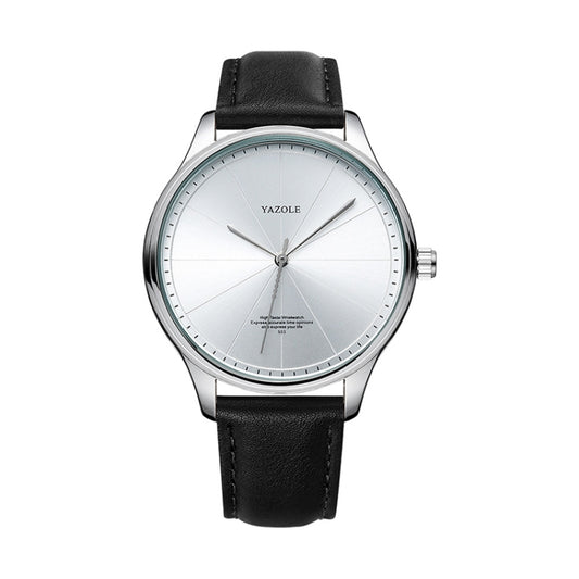 Montre à quartz pour homme YAZOLE 503, cadran à motif linéaire simple, boîtier argenté, bracelet noir, boîtier argenté, bracelet blanc, boîtier argenté, bracelet marron, boîtier noir, bracelet noir...