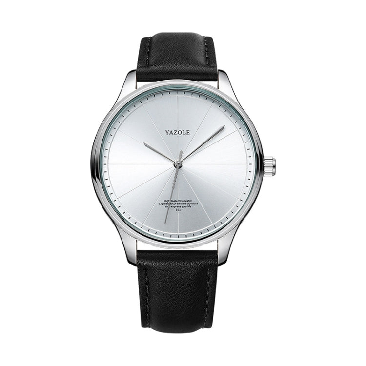 YAZOLE 503 Simple Line Pattern Dial Men Quartz Watch, Silver Shell Black Tray Black Belt, Silver Shell White Tray Black Belt, Silver Shell Black Tray Brown Belt, Silver Shell White Tray Brown Belt, Black Shell Black Tray Black Belt                     ...
