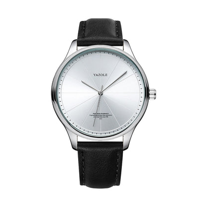 YAZOLE 503 Simple Line Pattern Dial Men Quartz Watch, Silver Shell Black Tray Black Belt, Silver Shell White Tray Black Belt, Silver Shell Black Tray Brown Belt, Silver Shell White Tray Brown Belt, Black Shell Black Tray Black Belt                     ...