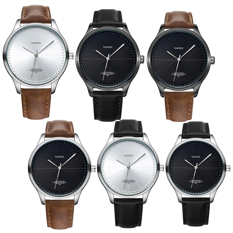 YAZOLE 503 Simple Line Pattern Dial Men Quartz Watch, Silver Shell Black Tray Black Belt, Silver Shell White Tray Black Belt, Silver Shell Black Tray Brown Belt, Silver Shell White Tray Brown Belt, Black Shell Black Tray Black Belt                     ...