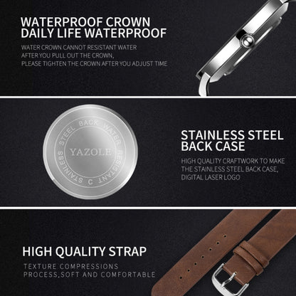 YAZOLE 503 Simple Line Pattern Dial Men Quartz Watch, Silver Shell Black Tray Black Belt, Silver Shell White Tray Black Belt, Silver Shell Black Tray Brown Belt, Silver Shell White Tray Brown Belt, Black Shell Black Tray Black Belt                     ...