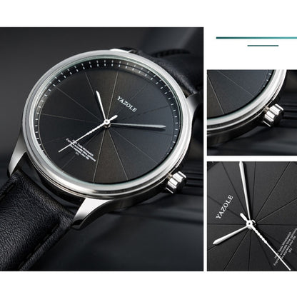 YAZOLE 503 Simple Line Pattern Dial Men Quartz Watch, Silver Shell Black Tray Black Belt, Silver Shell White Tray Black Belt, Silver Shell Black Tray Brown Belt, Silver Shell White Tray Brown Belt, Black Shell Black Tray Black Belt                     ...